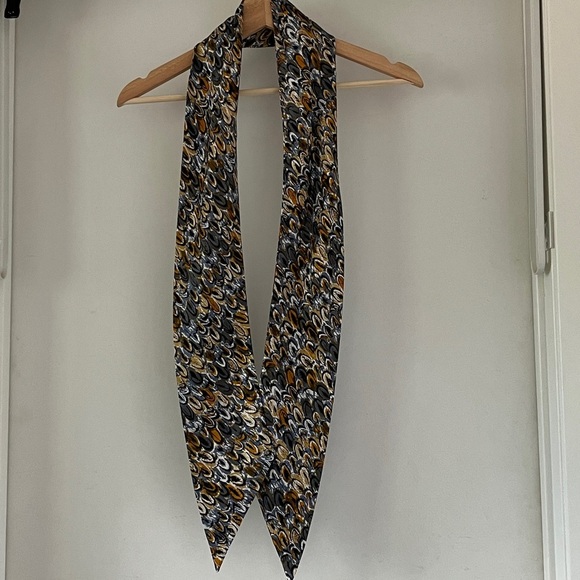 Vintage Vera Neumann Silk Tie Scarf Hand Screened Abstract Print - Picture 3 of 10